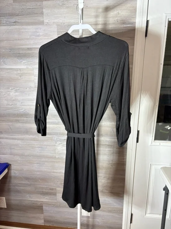 HEIMISH USA Black V-Neck Belted Mini Dress 1306 - Picture 3 of 10